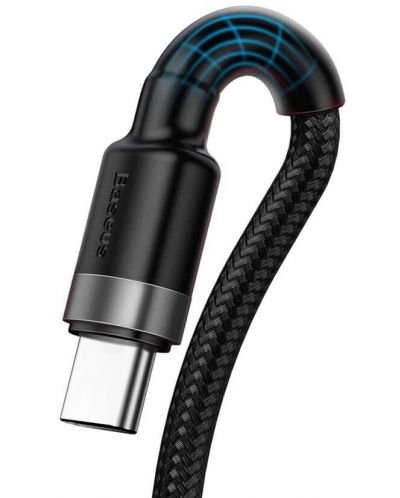 Кабел Baseus - Cafule, USB-А/USB-C, 1 m, черен - 4