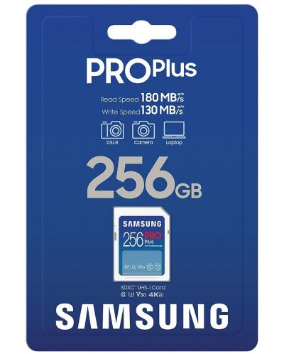 Карта памет Samsung - PRO Plus, 256GB, SDXC, U3 V30 - 5
