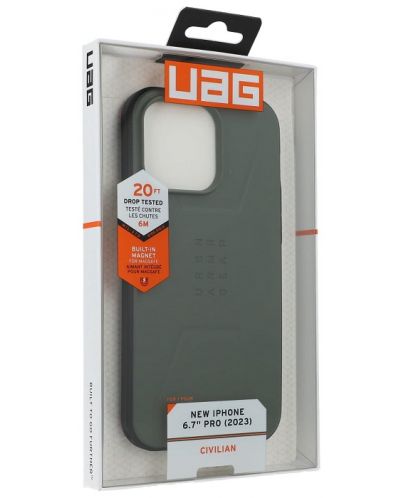 Калъф UAG - Civilian MagSafe, iPhone 15 Pro Max, Olive Drab - 9