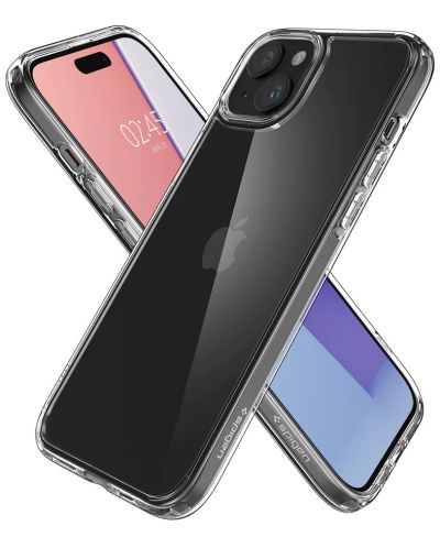 Калъф Spigen - Crystal Hybrid, iPhone 15, Crystal Clear - 3