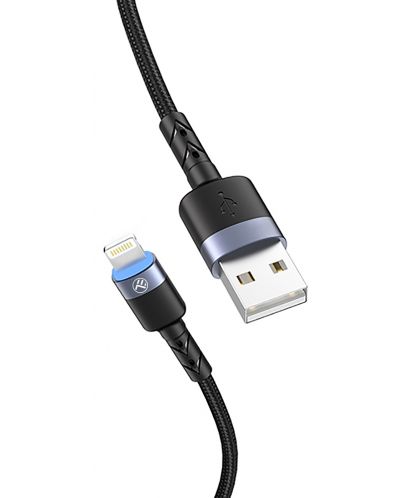 Кабел Tellur - TLL155324, USB-A/Lightning, 2 m, черен - 2