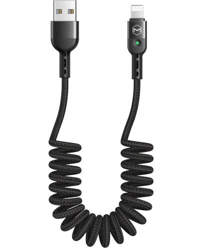 Кабел Xmart - Spiral, USB-A/Lightning, 1.8 m, черен - 1