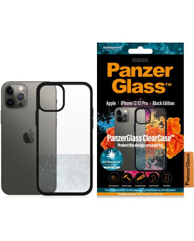 Калъф PanzerGlass - ClearCase, iPhone 12/12 Pro, прозрачен/черен - 3