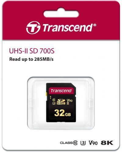 Карта памет Transcend - 32GB, SDHC, UHS-II U3, V90 - 2