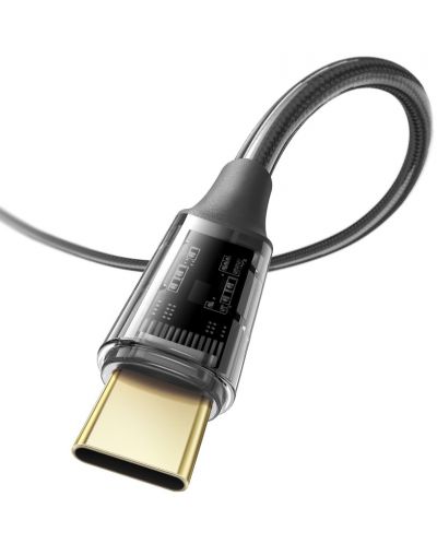 Кабел Xmart - Amber, USB-A/USB-C, 1.2 m, черен - 2