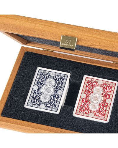 Карти за игра Manopoulos - В дървена кутия, светъл орех - 3