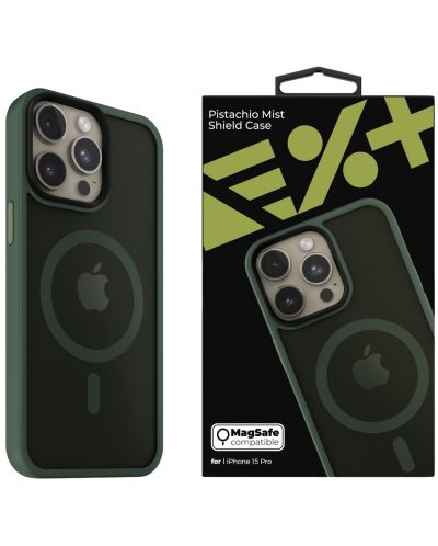 Калъф Next One - Pistachio Mist Shield MagSafe, iPhone 15 Pro, зелен - 1