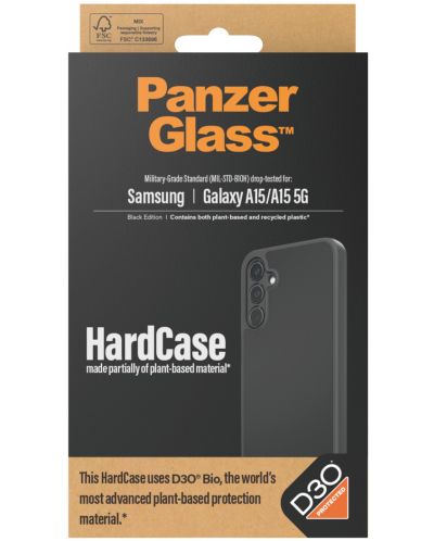 Калъф PanzerGlass - HardCase D3O, Galaxy A15/A15 5G, черен - 3