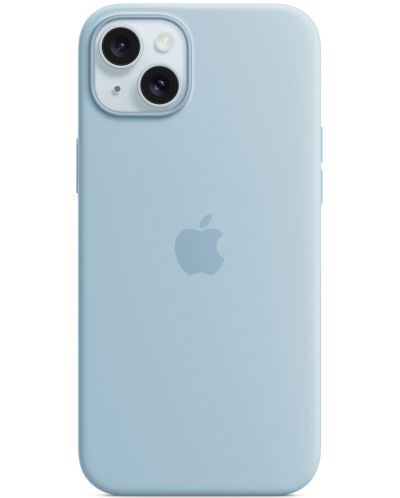 Калъф Apple - Silicone MagSafe, iPhone 15 Plus, Light Blue - 1