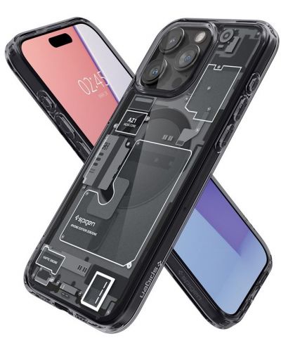 Калъф Spigen - Ultra Hybrid Zero One MagSafe, iPhone 15 Pro, черен - 4