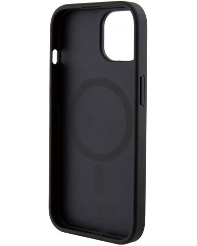 Калъф Guess - PU 4G Stripe, iPhone 15, MagSafe, черен - 5