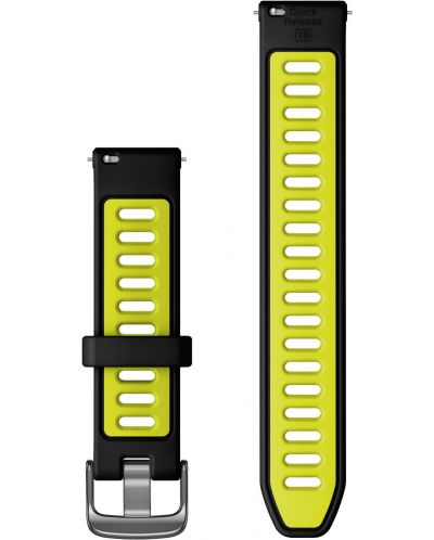 Каишка Garmin - QR Silicone, Venu 3S, 18 mm, Black/Amp Yellow/Slate - 2