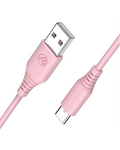 Кабел Tellur - TLL155402, USB-A/USB-C, 1 m, розов - 2