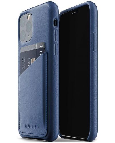 Калъф Mujjo - Full Leather Wallet, iPhone 11 Pro, Monaco Blue - 1