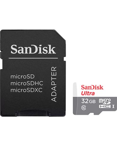 Карта памет SanDisk - Ultra, 32GB, microSD, Class10 + адаптер - 1