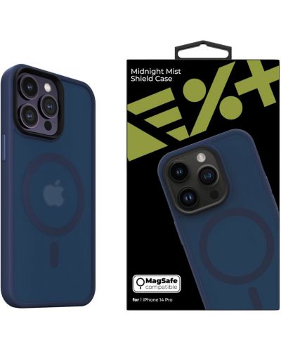 Калъф Next One - Midnight Mist Shield MagSafe, iPhone 14 Pro, син - 1