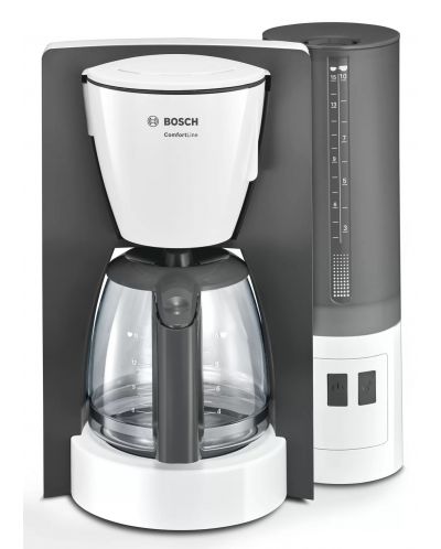 Кафемашина за шварц кафе Bosch - TKA6A041, 1.2 l, бяла/сива - 1