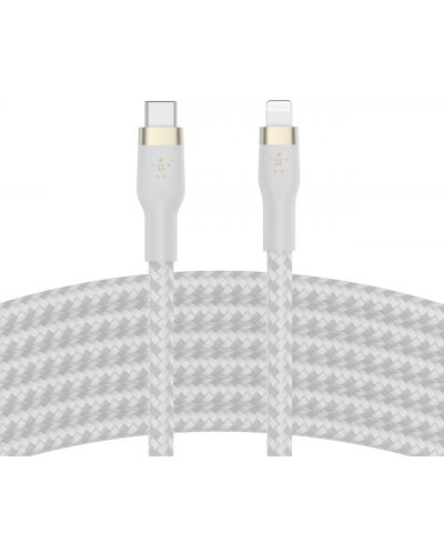 Кабел Belkin - Boost Charge, USB-C/Lightning, Braided silicone, 3 m, бял - 4