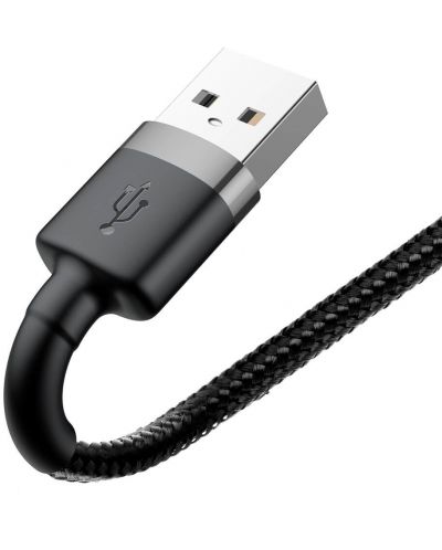 Кабел Baseus - Cafule, USB-A/Lightning, 1 m, сив/черен - 2