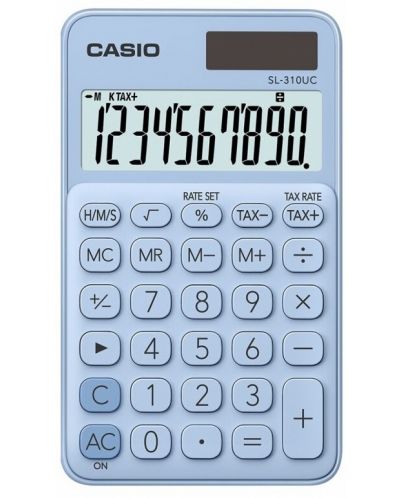 Калкулатор Casio - SL-310UC джобен, 10 dgt, светлосин - 1