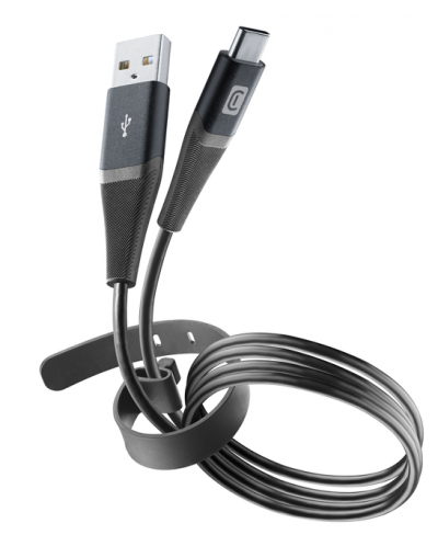 Кабел Cellularline - 9126, USB-A/USB-C, 1.2 m, черен - 1