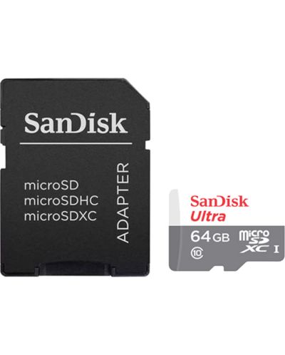 Карта памет SanDisk - Ultra, 64GB, microSD, Class10 - 1