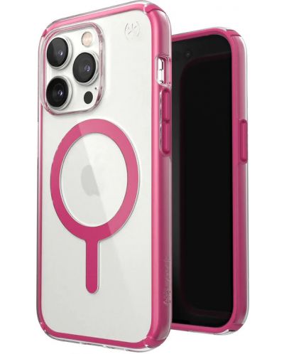 Калъф Speck - Presidio Geo Clear MagSafe, iPhone 14 Pro, прозрачен/розов - 3