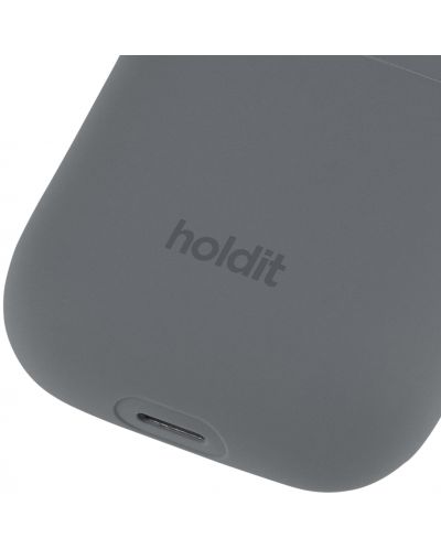 Калъф за слушалки Holdit - Silicone, AirPods 1/2, Space Gray - 2