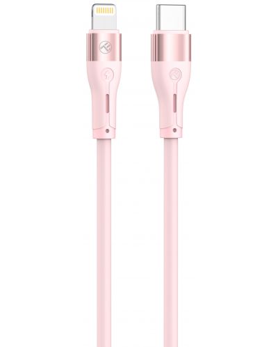 Кабел Tellur - Silicone, USB-C/Lightning, 1 m, розов - 1