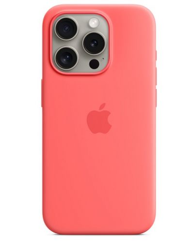 Калъф Apple - Silicone MagSafe, iPhone 15 Pro, Guava - 1