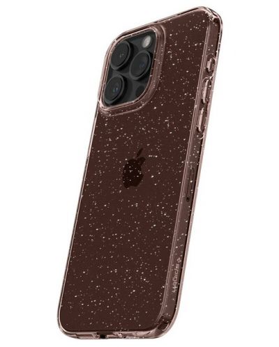 Калъф Spigen - Liquid Crystal Glitter, iPhone 15 Pro, Rose Quartz - 4