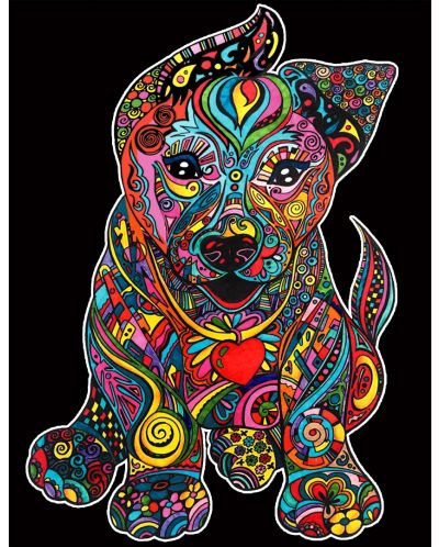 Картина за оцветяване ColorVelvet - Куче, 29.7 х 21 cm - 1