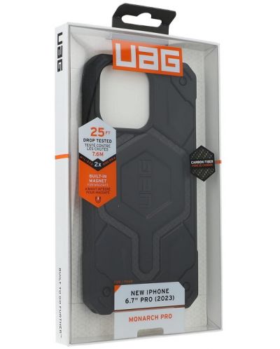 Калъф UAG - Monarch Pro MagSafe, iPhone 15 Pro Max, Carbon Fiber - 10