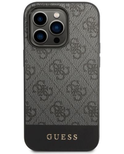 Калъф Guess - 4G Stripe, iPhone 14 Pro Max, сив - 1