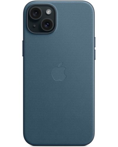 Калъф Apple - FineWoven MagSafe, iPhone 15 Plus, Pacific Blue - 5