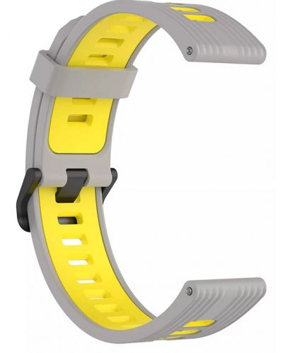 Каишка Techsuit - W002, Galaxy Watch/Huawei Watch, 20 mm, сива/жълта - 1