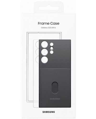 Калъф Samsung - Frame, Galaxy S23 Ultra, черен/прозрачен - 6