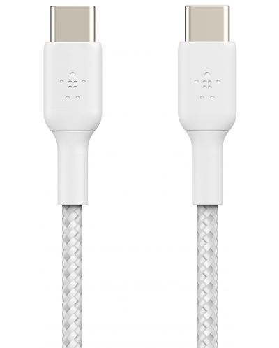 Кабел Belkin - Boost Charge, USB-C/USB-C, Braided, 2 m, 2 броя, бял - 1