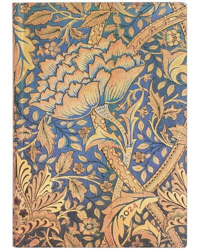 Календар-бележник Paperblanks William Morris - Хоризонтален, 88 листа, 2024 - 1