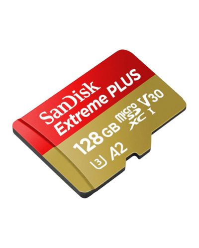 Карта памет SanDisk - Extreme PLUS, 128GB, microSDXC, Class10 + адаптер - 3
