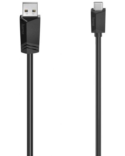 Кабел Hama - 200631, USB-C/USB-A, 0.75 m, черен - 1