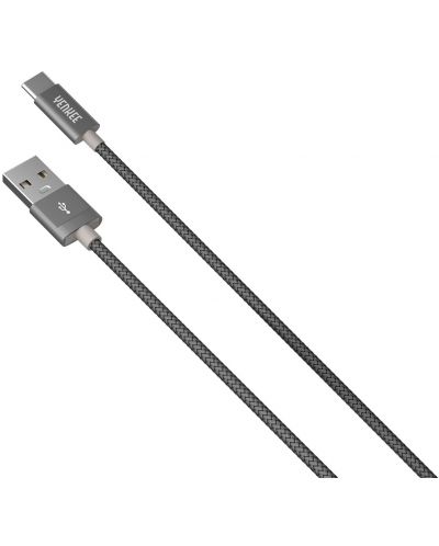 Кабел Yenkee - 301 GY, USB-A/USB-C, 1 m, сив - 2