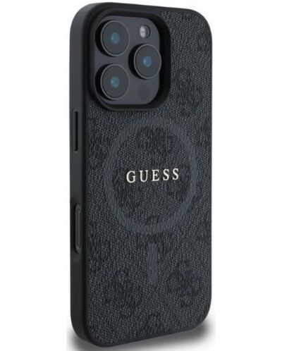 Калъф Guess - PU Leather 4G Colored Ring MagSafe, iPhone 16 Pro Max, черен - 2