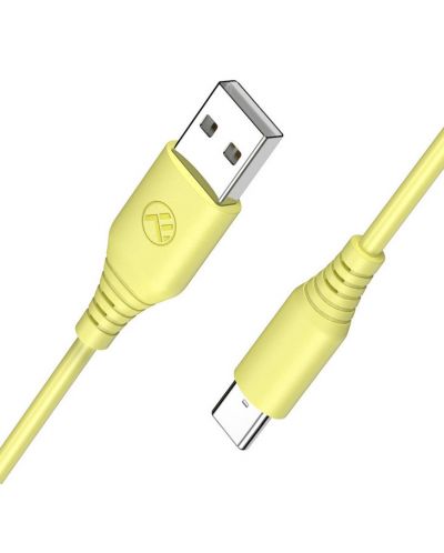Кабел Tellur - TLL155400, USB-A/USB-C, 1 m, жълт - 2