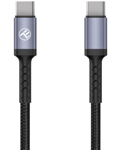 Кабел Tellur - TLL155374, USB-C/USB-C, 1 m, черен - 1