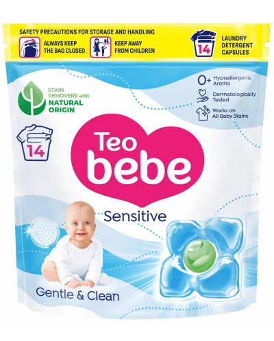 Капсули за пране Teo Bebe Gentle & Clean - Sensitive, 14 капсули - 1