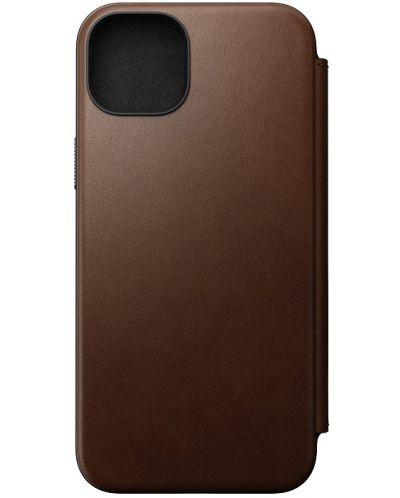 Калъф Nomad - Modern Leather Folio, iPhone 15 Plus, кафяв - 1