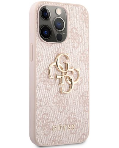 Калъф Guess - PU 4G Metal Logo, iPhone 13 Pro, розов - 2