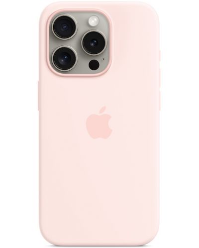 Калъф Apple - Silicone MagSafe, iPhone 15 Pro, Light Pink - 4