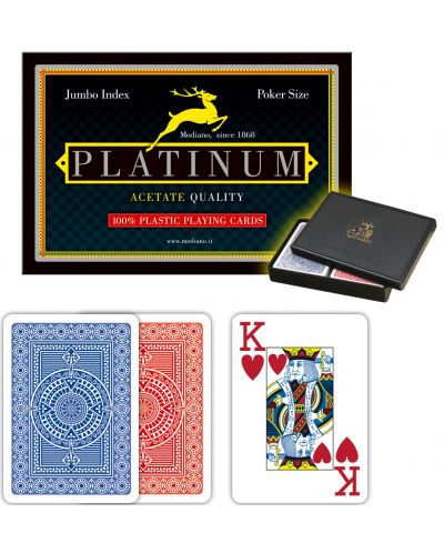 Карти за игра Modiano - Acetate Poker 2 Jumbo Index - 1